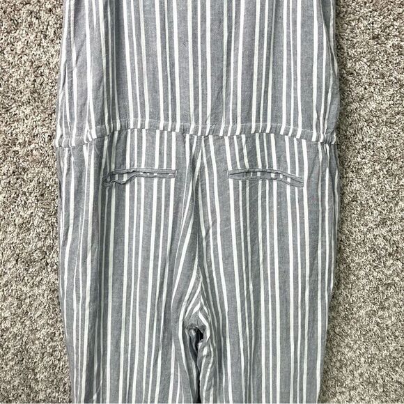 Rails Jumpsuit Women’s Large Brooklyn Gray Caldas Striped Linen Blend Sleeveless - Picture 9 of 12